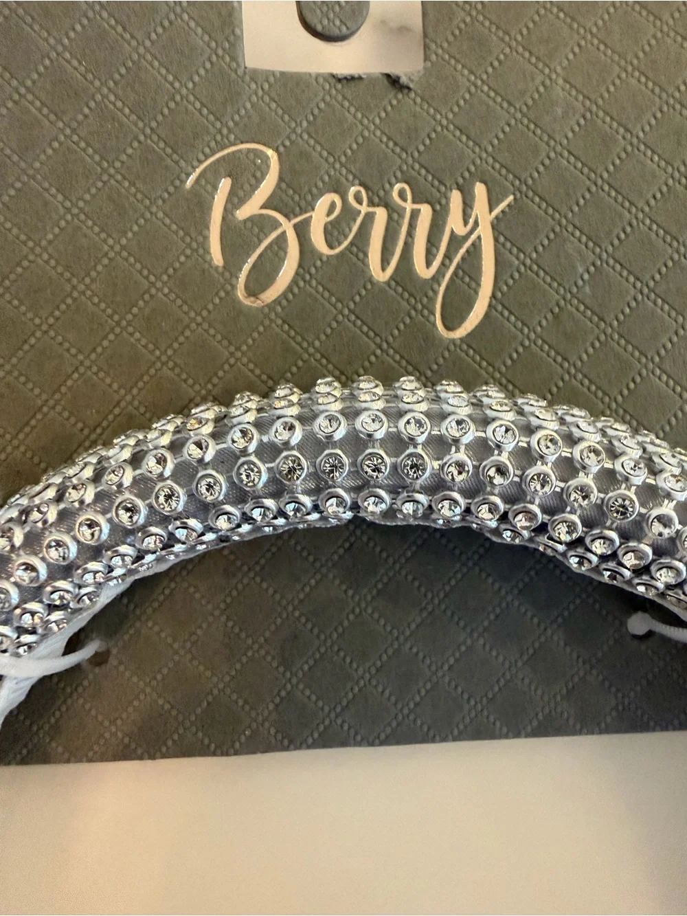 NWT Berry Silver Rhinestone Padded Headband Sparkly Crystal Wide Hair Accessory